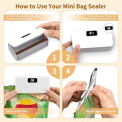 HeatSeal™ - 2in1 Mini Portable Magnetic Food Bag Sealer